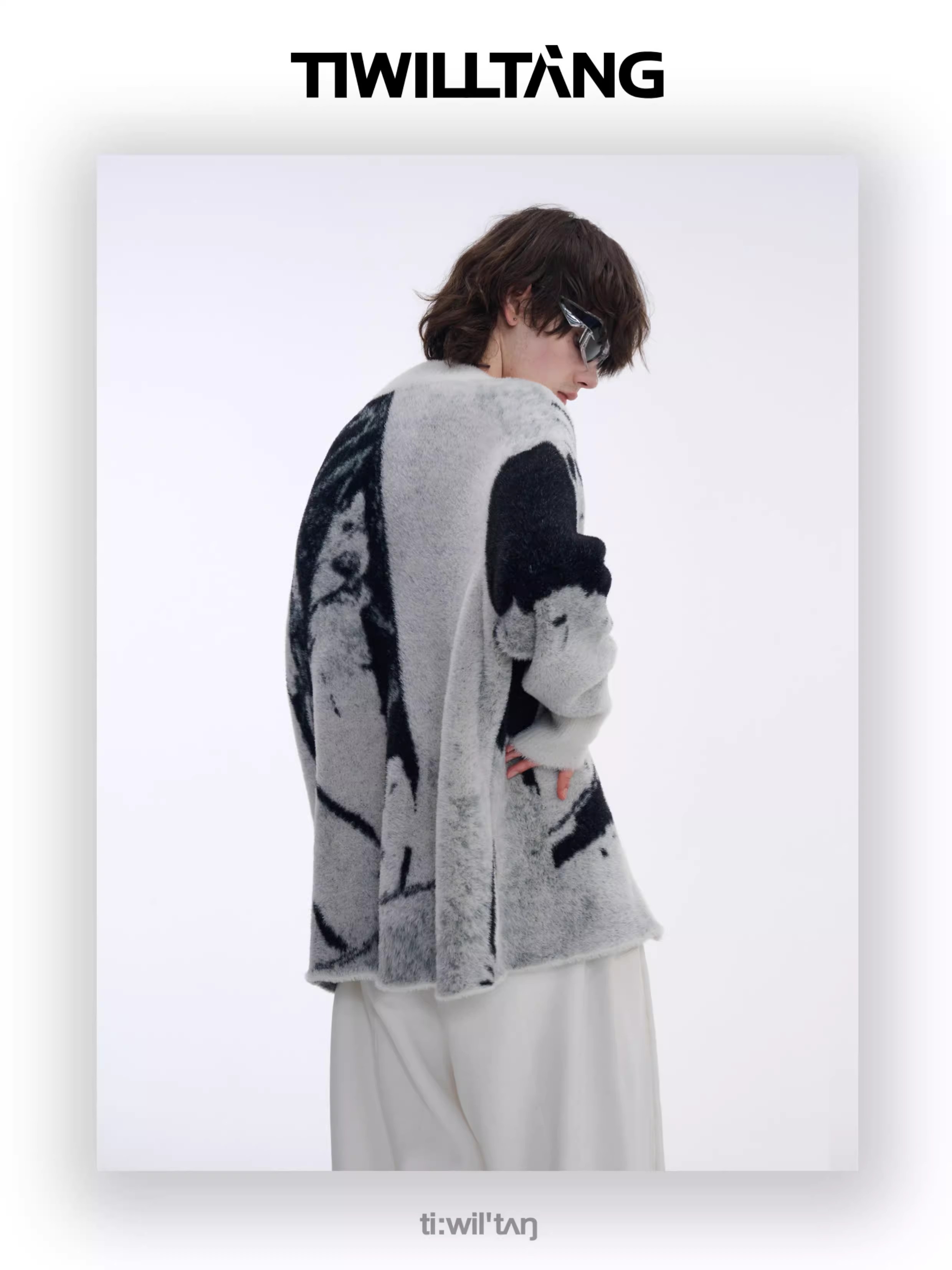 Zippered cardigan knitted sweater 15