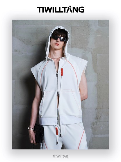 Arc-shaped split structure sweatshirt vest 16