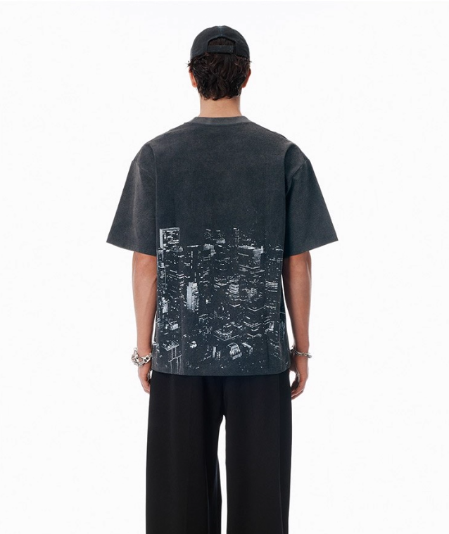 New York Print Washed Short Sleeve T-Shirt 18