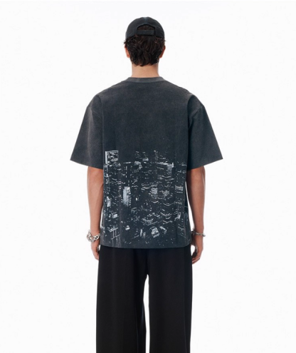 New York Print Washed Short Sleeve T-Shirt 18