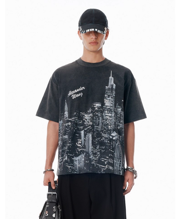 New York Print Washed Short Sleeve T-Shirt 18