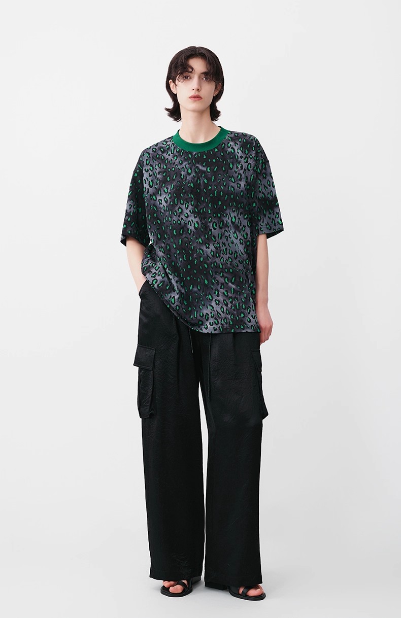 Tie-dye leopard print short-sleeved T-shirt 19