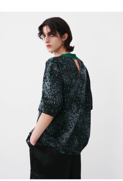 Tie-dye leopard print short-sleeved T-shirt 19