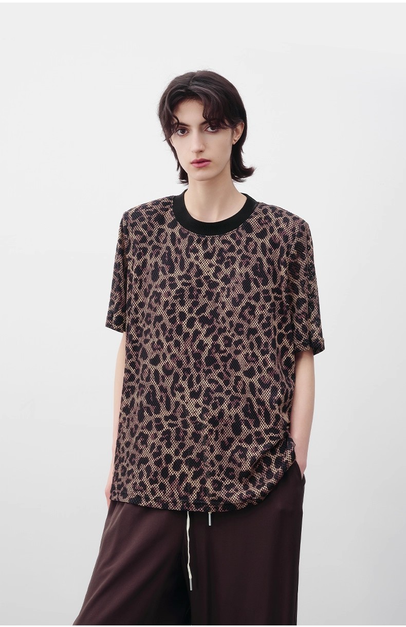 Leopard print short-sleeved T-shirt 20