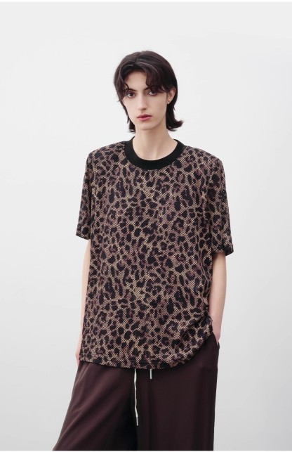 Leopard print short-sleeved T-shirt 20