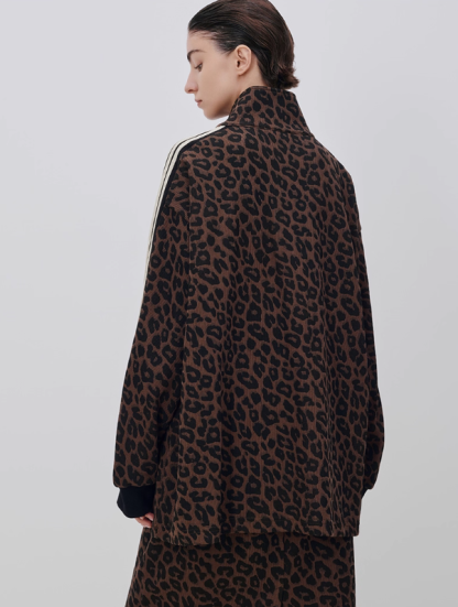 American retro leopard print loose sweatshirt 21