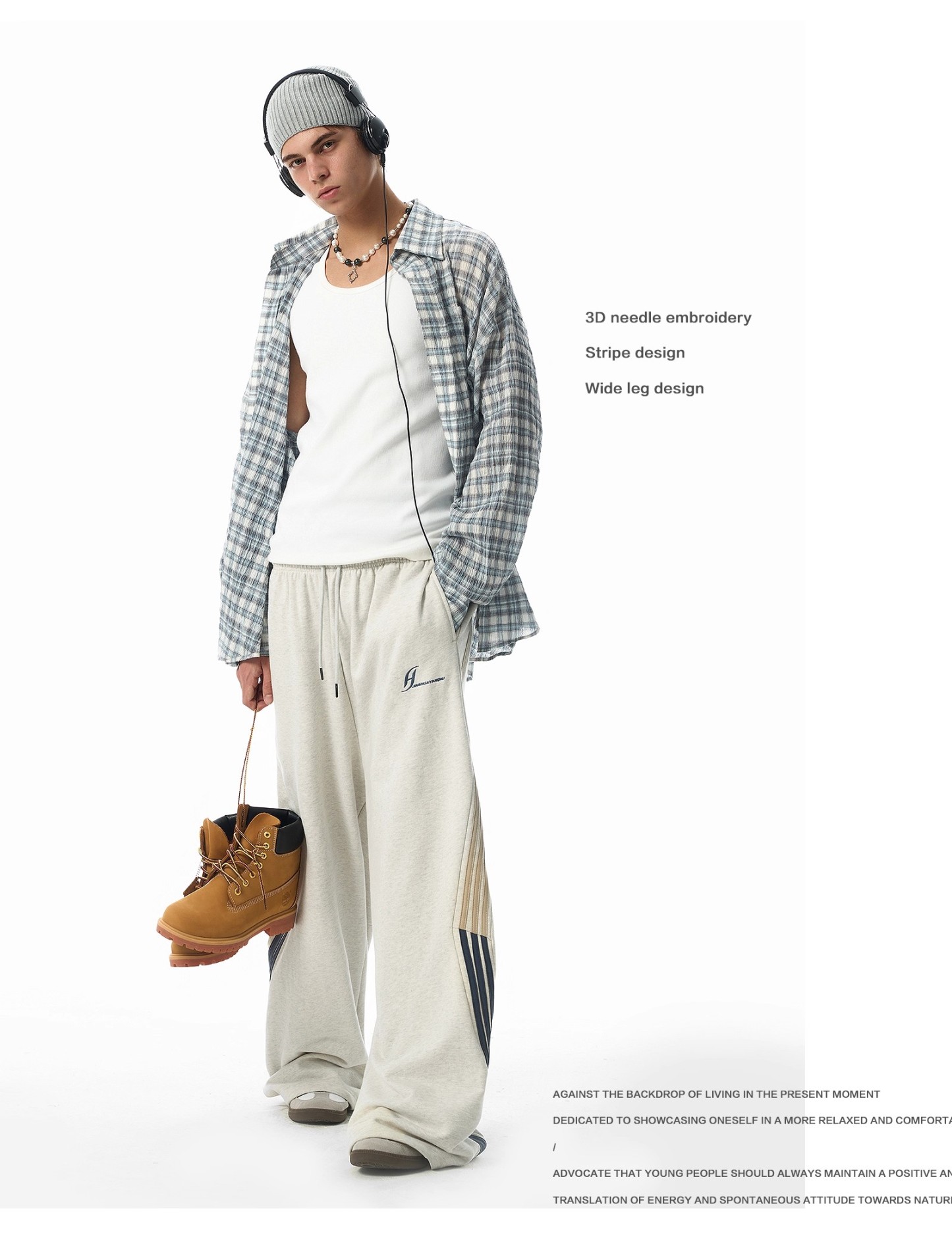 Heavyweight cotton loose sweatpants 28