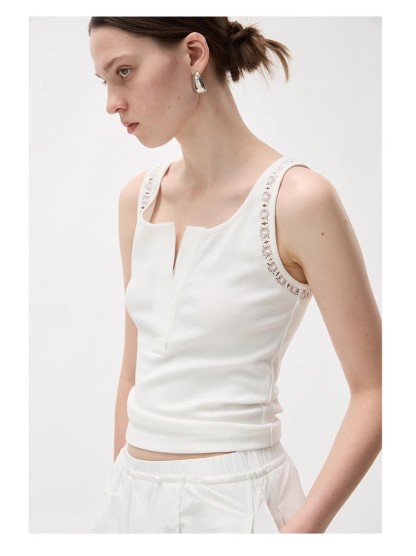 Half-open patchwork vest 33