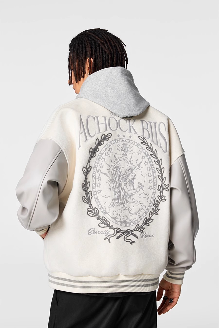 飞行夹克拼接刺绣外套   36  			 			