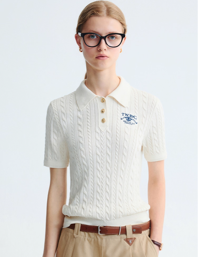 College style POLO collar sweater 46