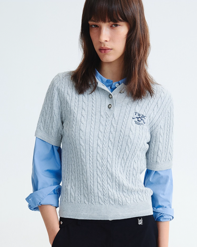 College style POLO collar sweater 46