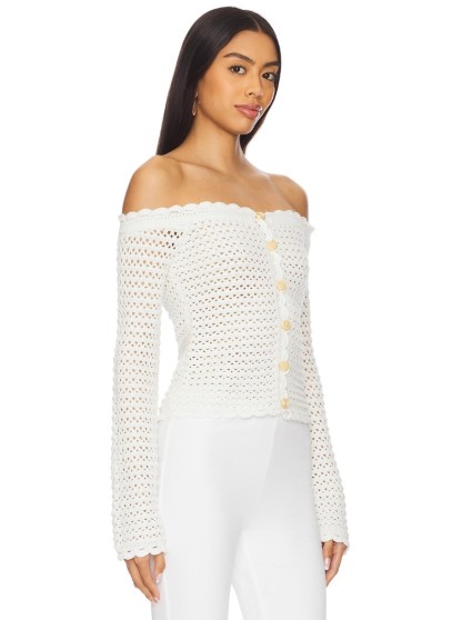 Off-shoulder knitted cardigan 50