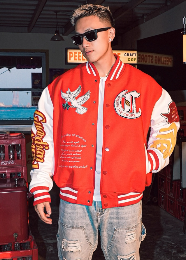 美式复古棒球服外套   55			 			