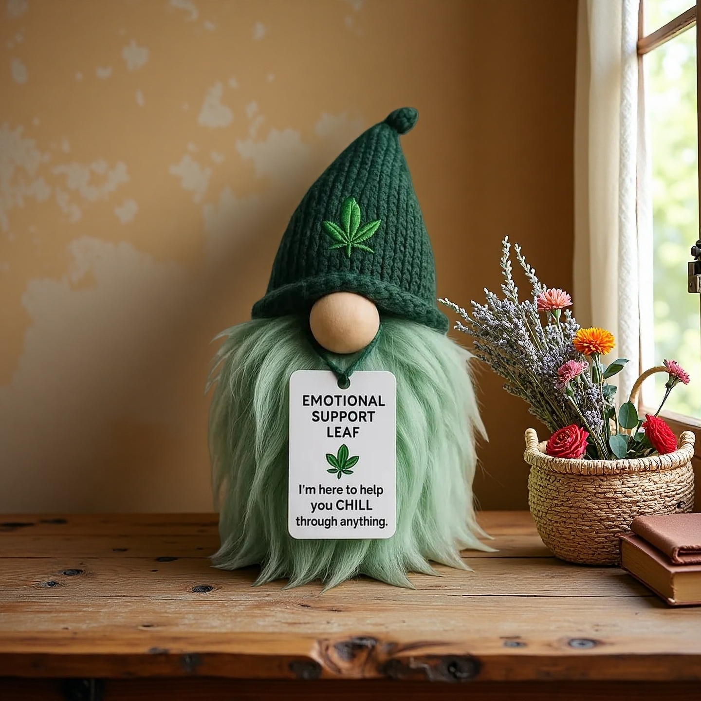 🌿💚 Emotional Support Weed Gnome – Your Little Cannabis Companion