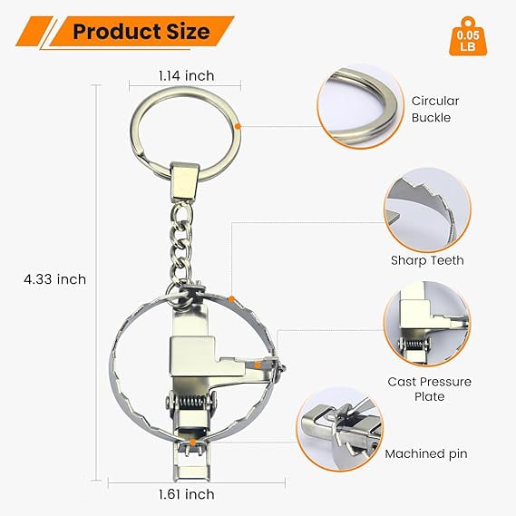 MINI Bear Trap Keychain That Works Fun Trick Mouse Trap