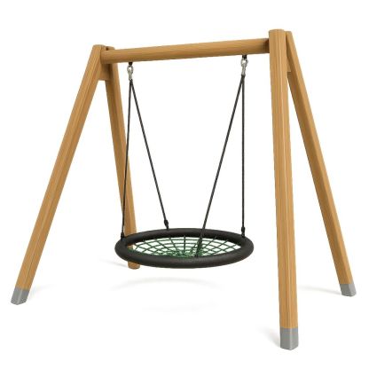 Gungställning för barn med fågelbogunga i furu med ben i stål 200x180x220 cm（L×B×H）