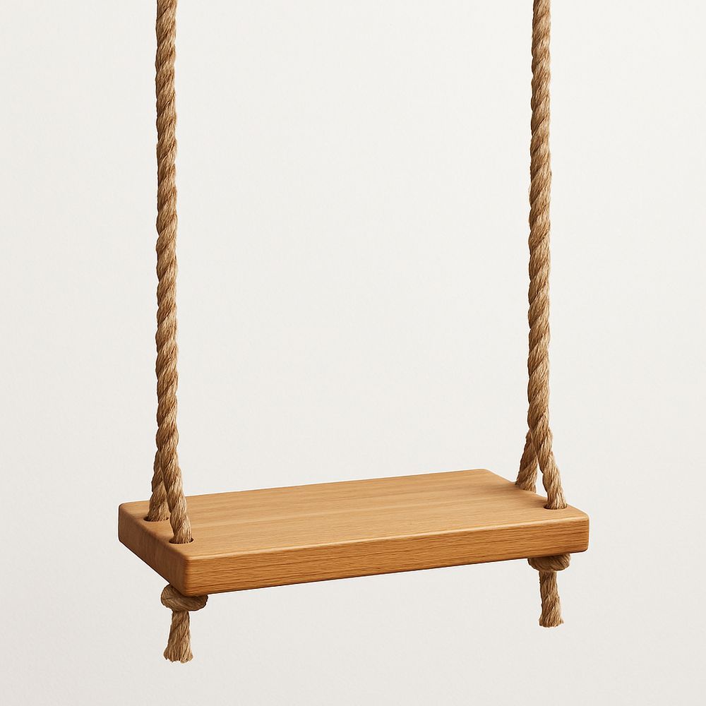 Trägunga av ek och hamprep 50x20 cm（L×B）