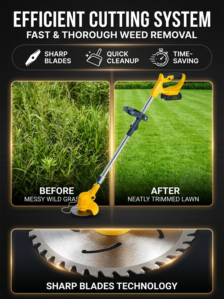 【3-Hour Long-Lasting Battery Life】🚜Extra-Large Manor Brushless Lawn Mower |