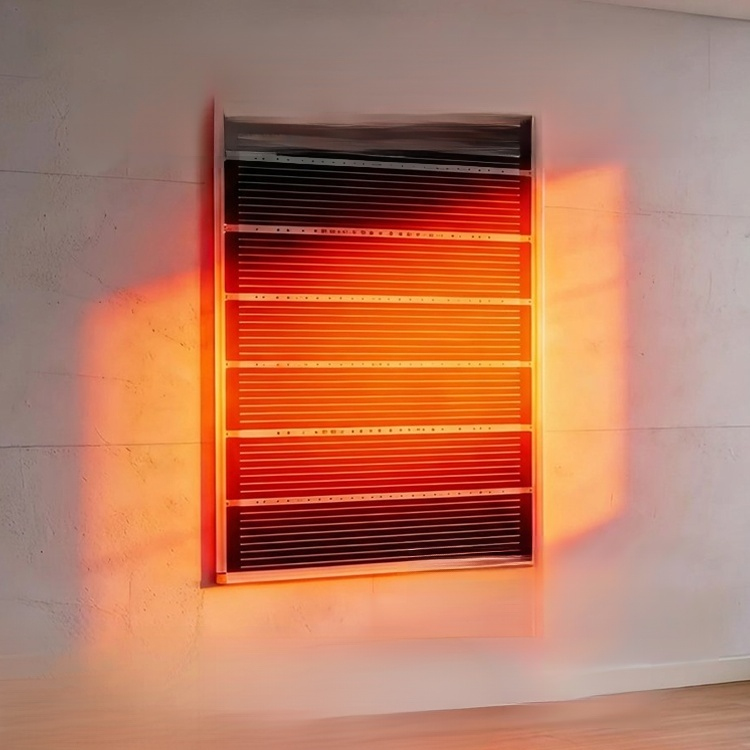 Grzejnik ścienny z kryształu węglowego o strukturze plastra miodu i dalekiej podczerwieni z grafenu