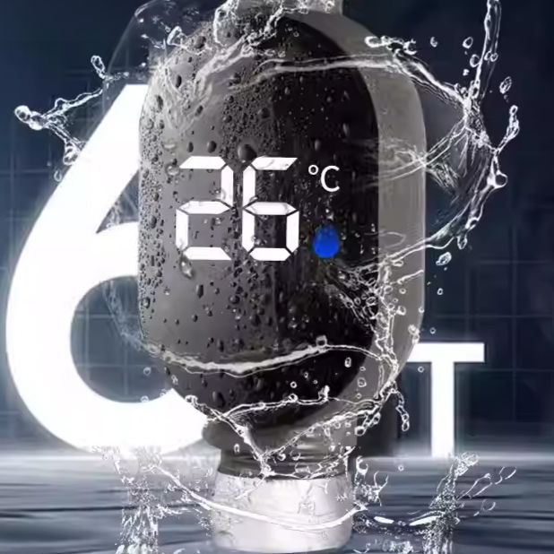 Inteligentny, wodoodporny wyświetlacz temperatury głowicy prysznicowej