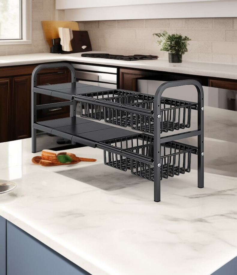 Verstellbares teleskopisches Ablageregal