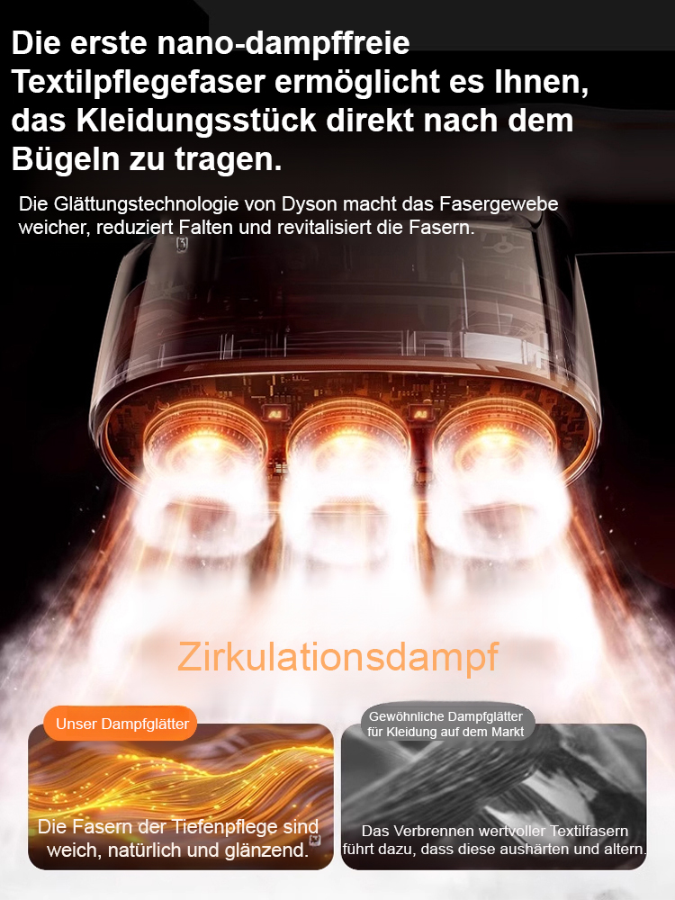 【AI-Stofferkennung】1-Sekunden Faltenentferner Hand-Dampfbügler