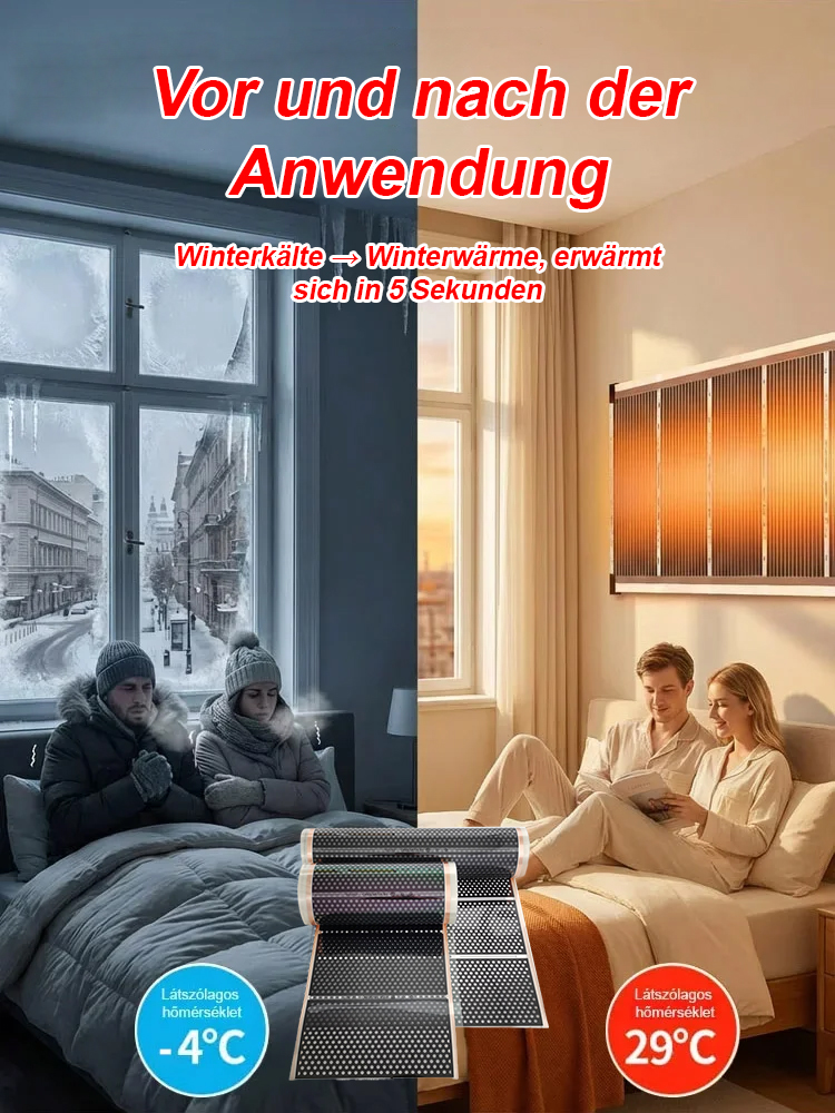🏠Heizen war noch nie so effizient und gesund. Unser Graphen-Heizpaneel erwärmt Ihr Zuhause in nur 5 Minuten – und das bei einem Stromverbrauch von nur ca. 1 kWh pro Tag! ⏱