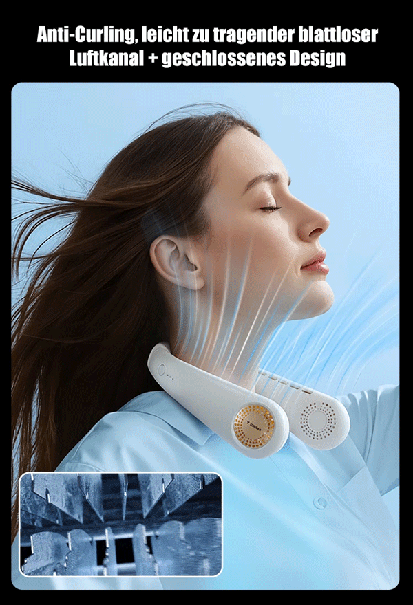 ❄️ Nacken-Klimagerät Pro: Eiswind-Frische für unterwegs – Völlig freie Hände!🥶  Kein normaler Ventilator! Das 6-Kern-Kühlsystem verwandelt drückend schwüle Sommerhitze in Sekunden in einen eisigen, erfrischenden Luftstrom.