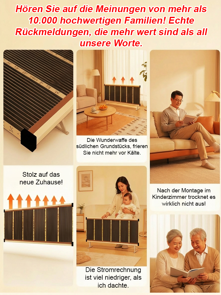 🏠Heizen war noch nie so effizient und gesund. Unser Graphen-Heizpaneel erwärmt Ihr Zuhause in nur 5 Minuten – und das bei einem Stromverbrauch von nur ca. 1 kWh pro Tag! ⏱