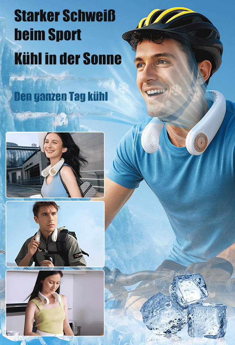 ❄️ Nacken-Klimagerät Pro: Eiswind-Frische für unterwegs – Völlig freie Hände!🥶  Kein normaler Ventilator! Das 6-Kern-Kühlsystem verwandelt drückend schwüle Sommerhitze in Sekunden in einen eisigen, erfrischenden Luftstrom.