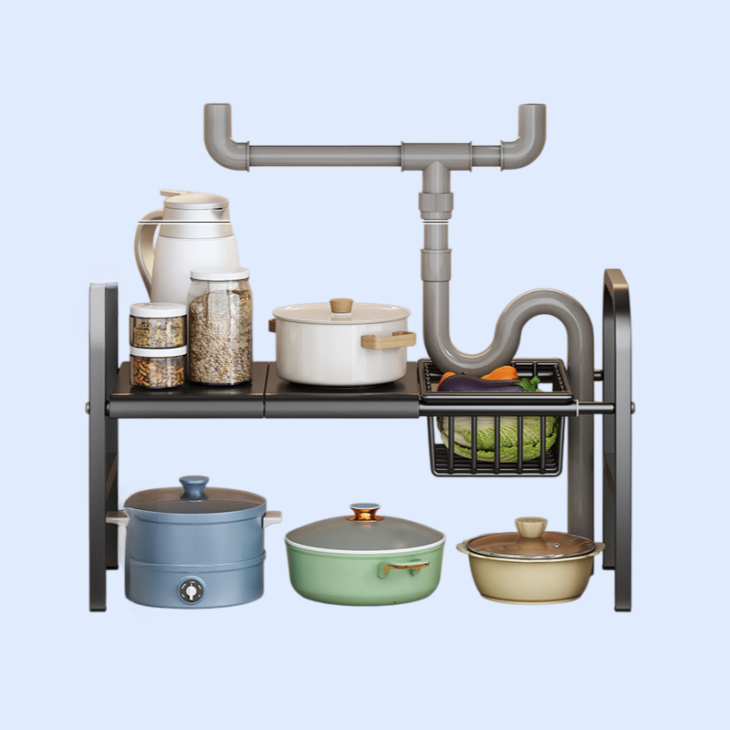 Verstellbares teleskopisches Ablageregal