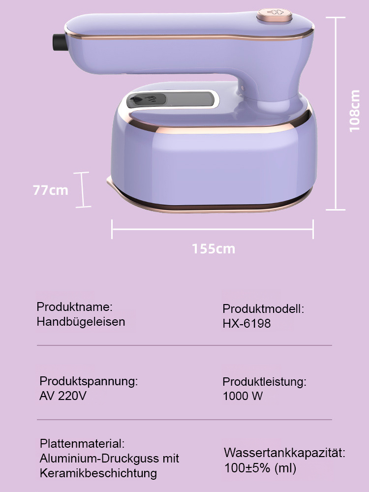 【AI-Stofferkennung】1-Sekunden Faltenentferner Hand-Dampfbügler