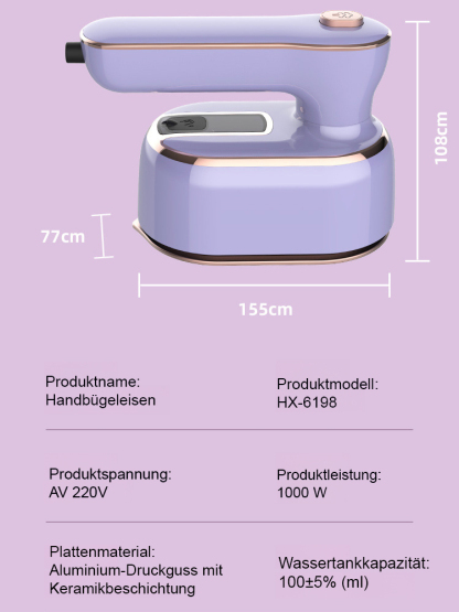 【AI-Stofferkennung】1-Sekunden Faltenentferner Hand-Dampfbügler