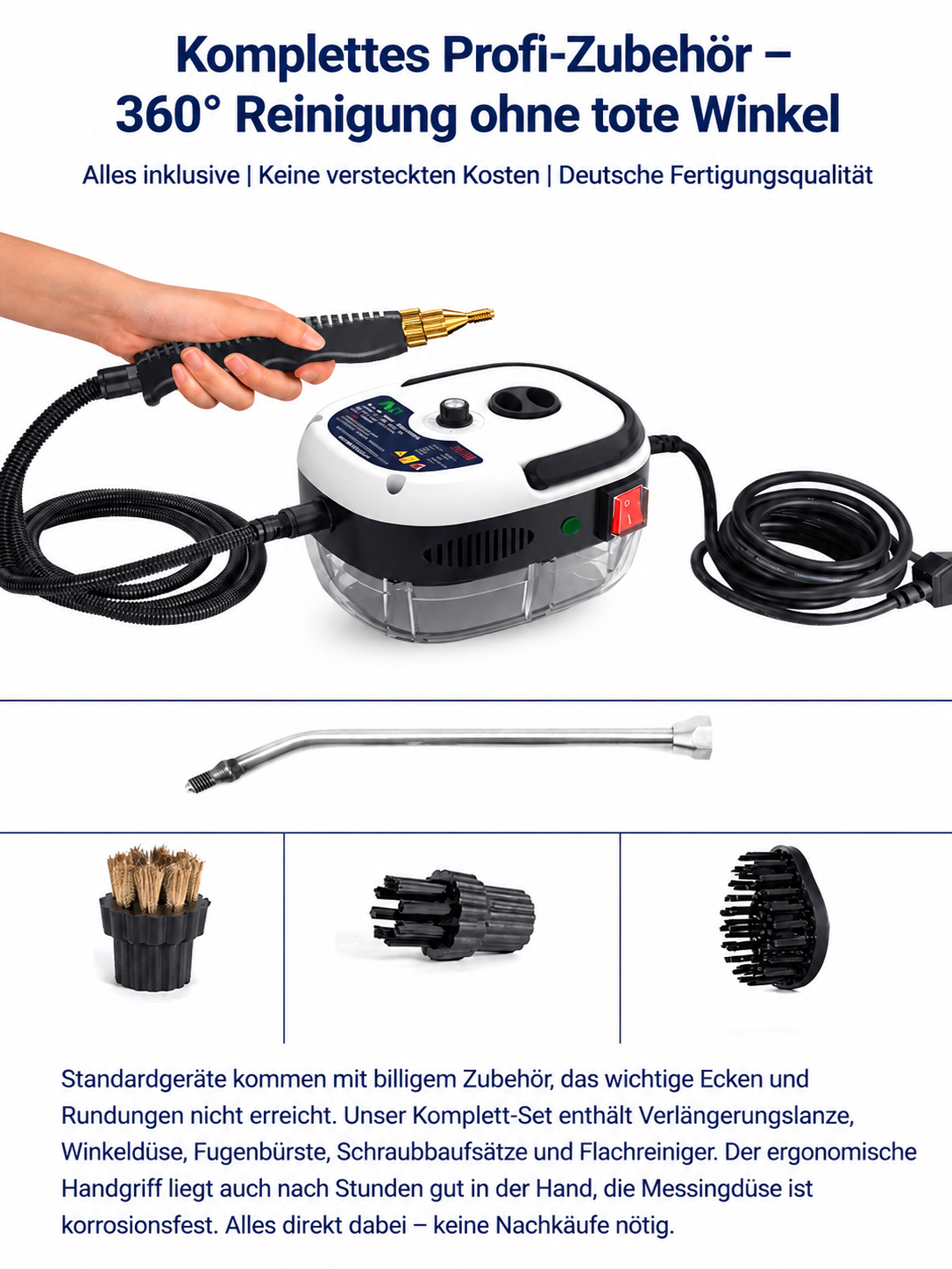✨Schluss mit teuren Reinigungsdiensten: Hochtemperatur-Hochdruck-Dampfreiniger.  Erledige die Tiefenreinigung von Küche, Bad und Auto in wenigen Minuten ganz einfach selbst.
