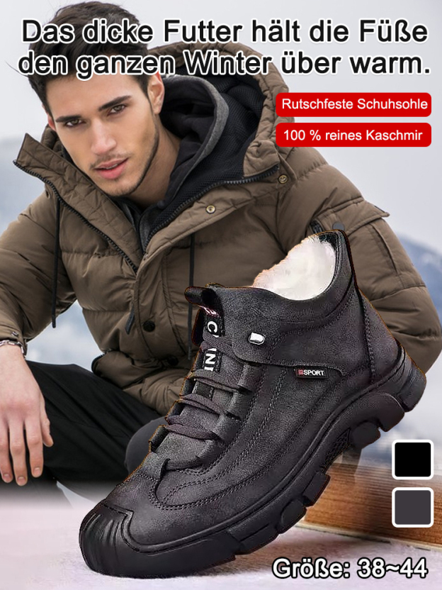 Herren Schafspelzstiefel gegen Frost, rutschfest und abriebfest, nur 55 €！