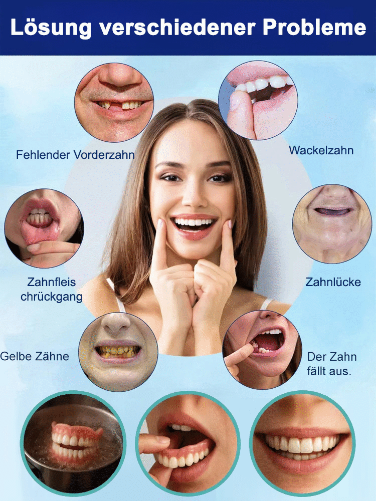 【Zahnarztfrei】Medizinisches Silikon-Zahnprothese | Sofort strahlende Zähne + Natürliches Lächeln