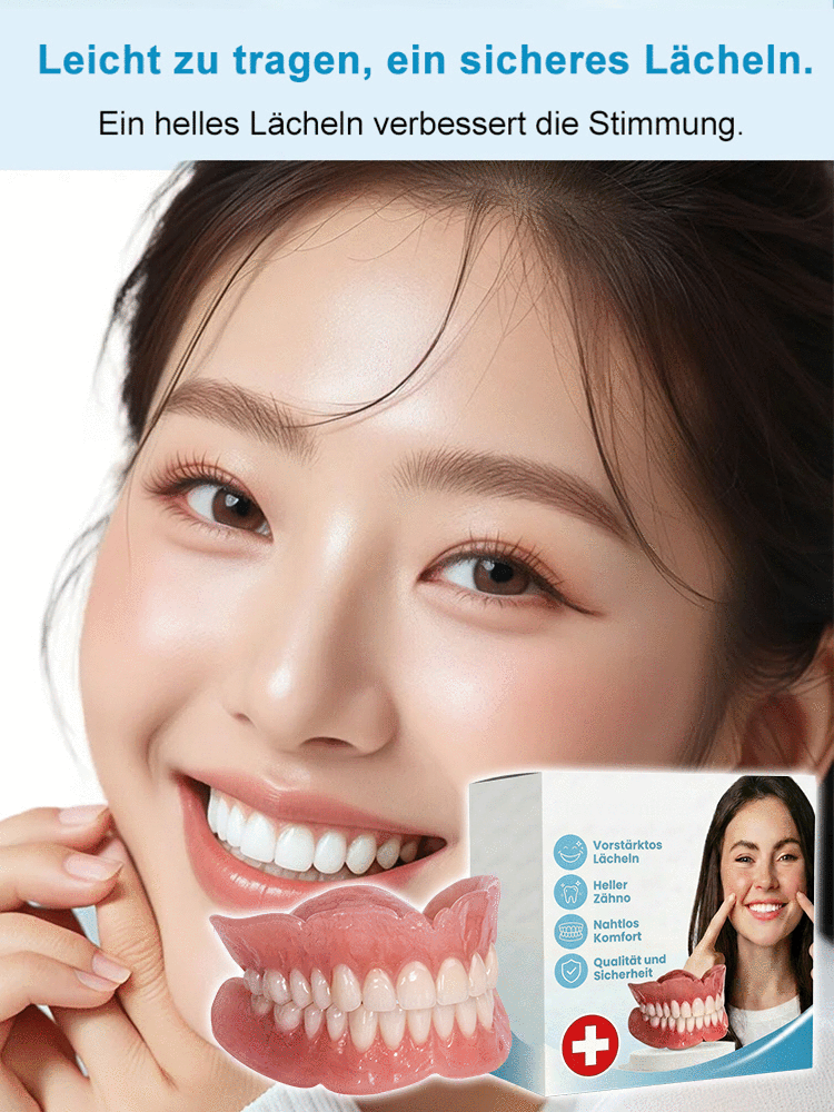 【Zahnarztfrei】Medizinisches Silikon-Zahnprothese | Sofort strahlende Zähne + Natürliches Lächeln