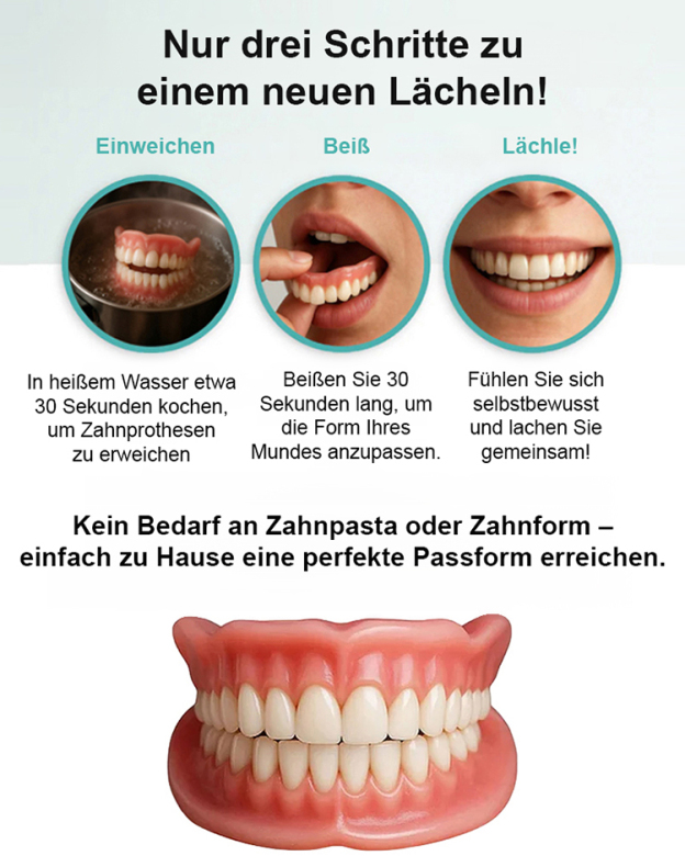 Probe vor Kauf! Silikon-Zahnersatz – bis zu 30 Jahre haltbar