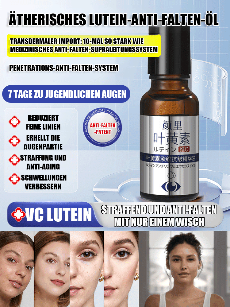 ✨ 7 Tage junge Augenpartie wiederherstellen! ✨ Transdermales Lutein-Vitamin-C-Anti-Aging-Augenöl