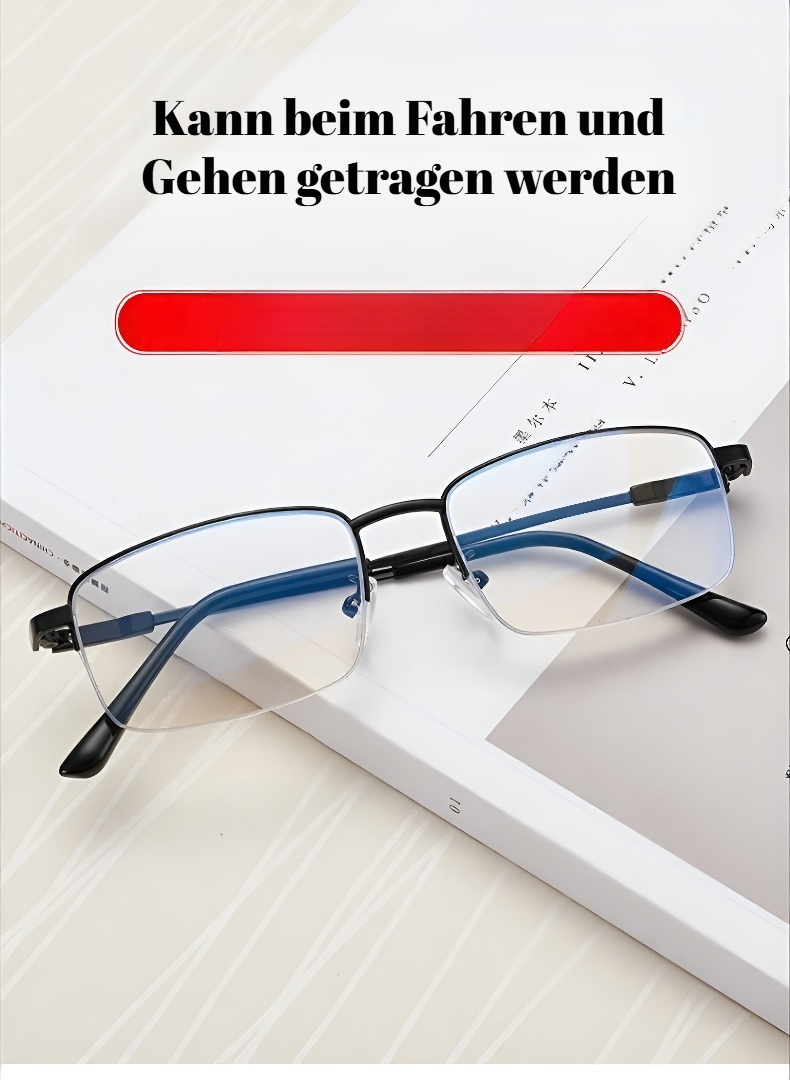 Intelligente Zoom- und Farbwechsel-Gedächtnis-Titan-Lesebrille Nahaufnahme