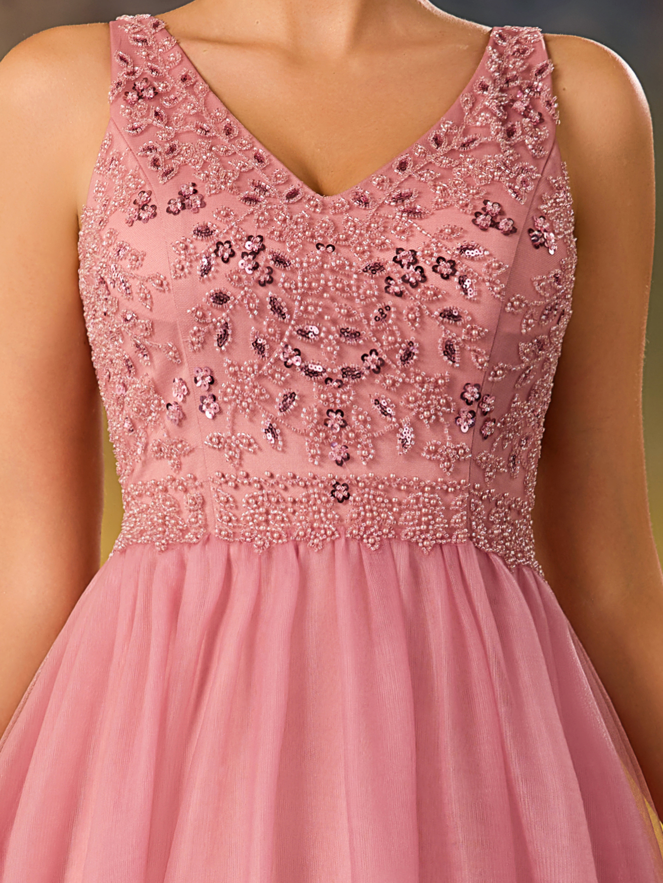 Modecrush Sequin Glitter Dress V-Neck Backless Dress For Wedding Guests,Party,Formal Dinner,Prom