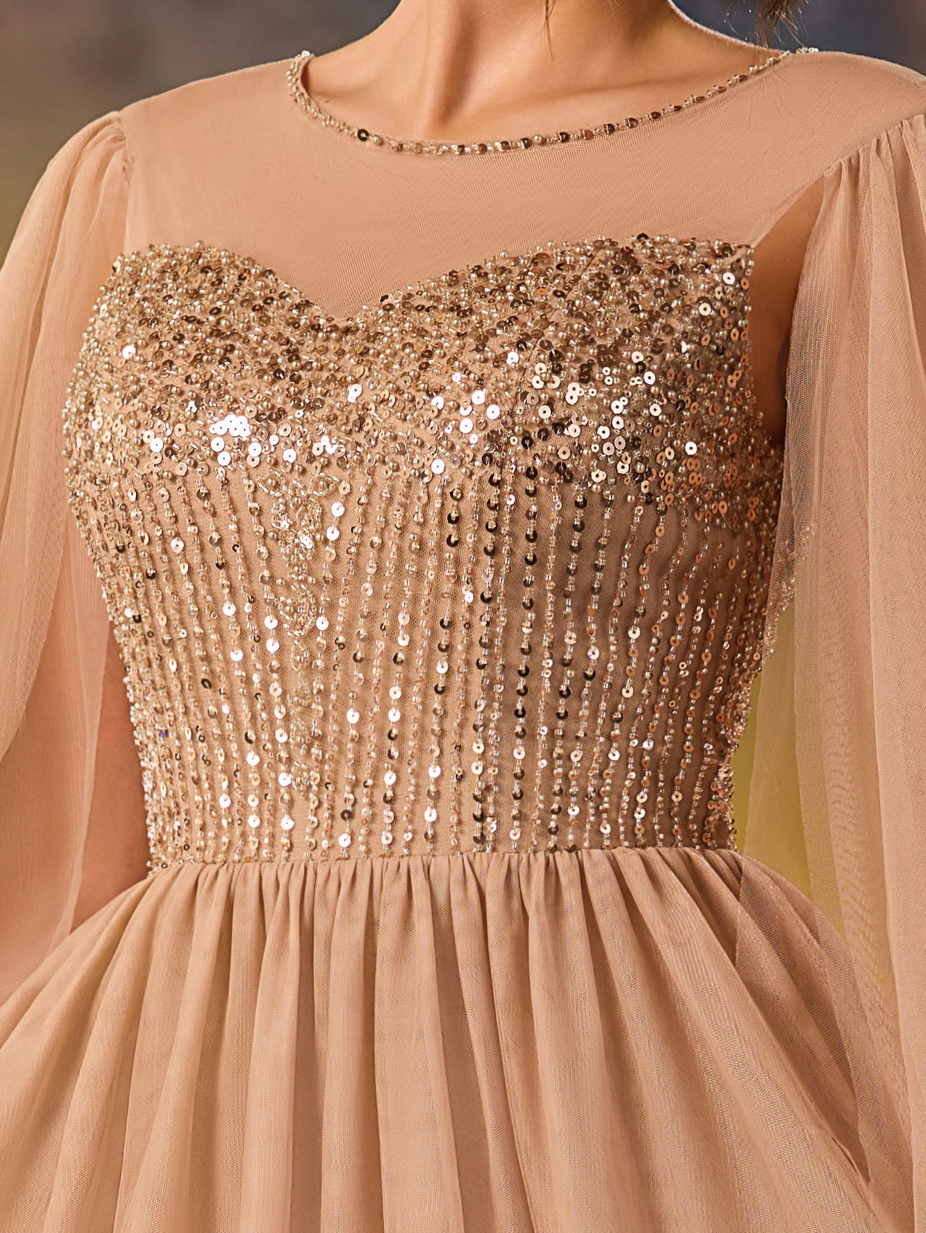 Modecrush Evening Dress Banquet Elegant Sequins Appliques Long Prom Formal Party Gown Dress De Noche Wedding Guest Dress, For Graduation, Evening