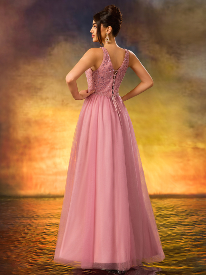 Modecrush Sequin Glitter Dress V-Neck Backless Dress For Wedding Guests,Party,Formal Dinner,Prom