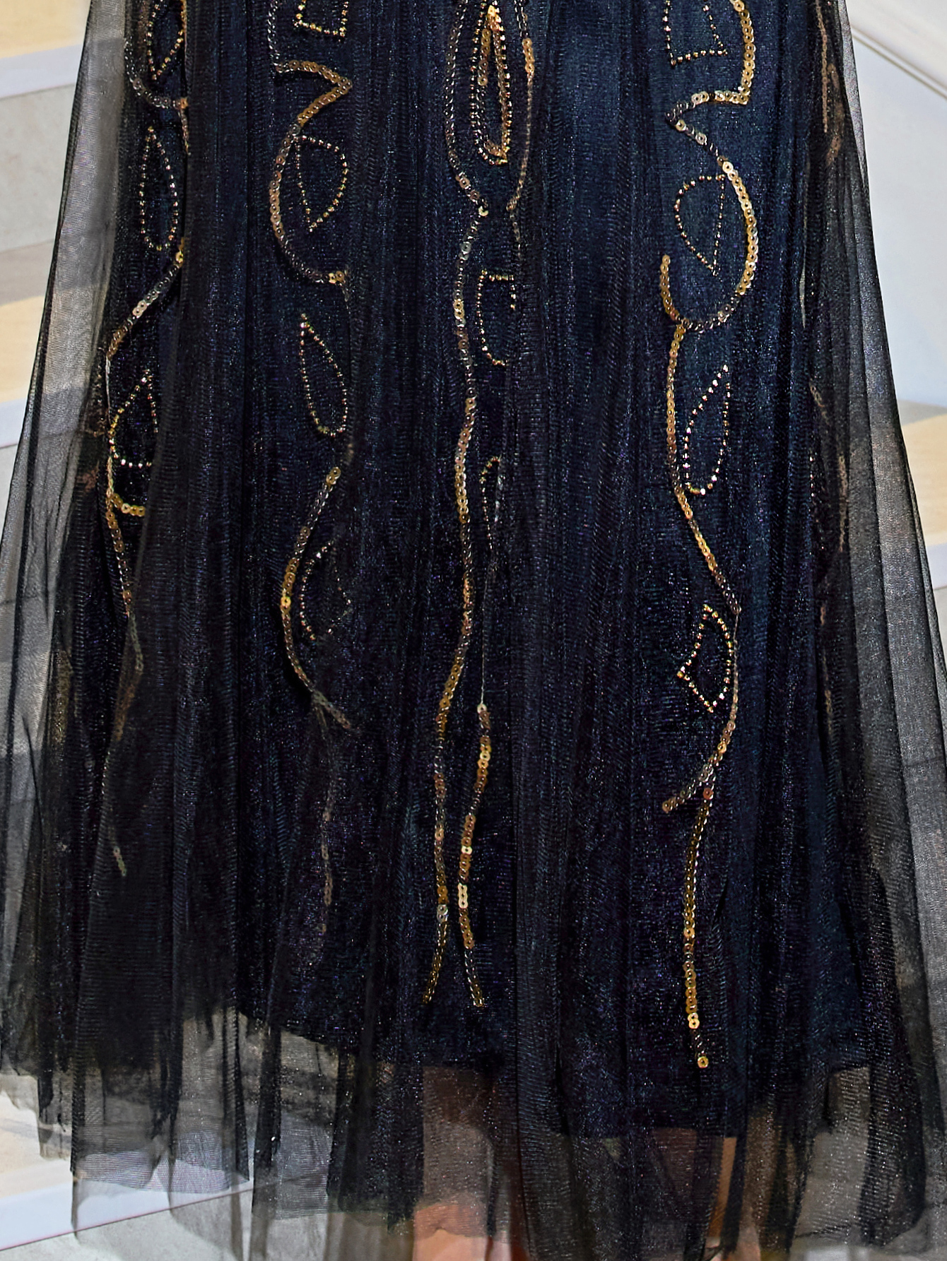 Modecrush Elegant Women Luxury Long Flapper Dress, Beads and Peacock Patterns Sequins Prom Homecoming Dress