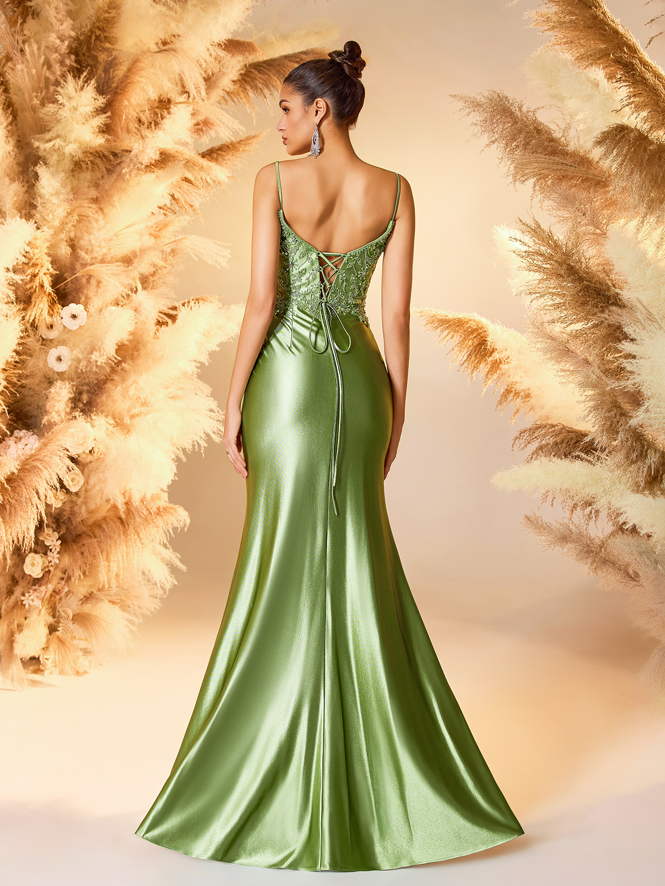 Modecrush Column Sweetheart Neck Applique Slit Thight Lace Up Prom Party Dress Elegant Prom Party Dress, Wedding Guest Dress, Formal Dress, Evening Dress,Gown,Bridal Dress, Bride