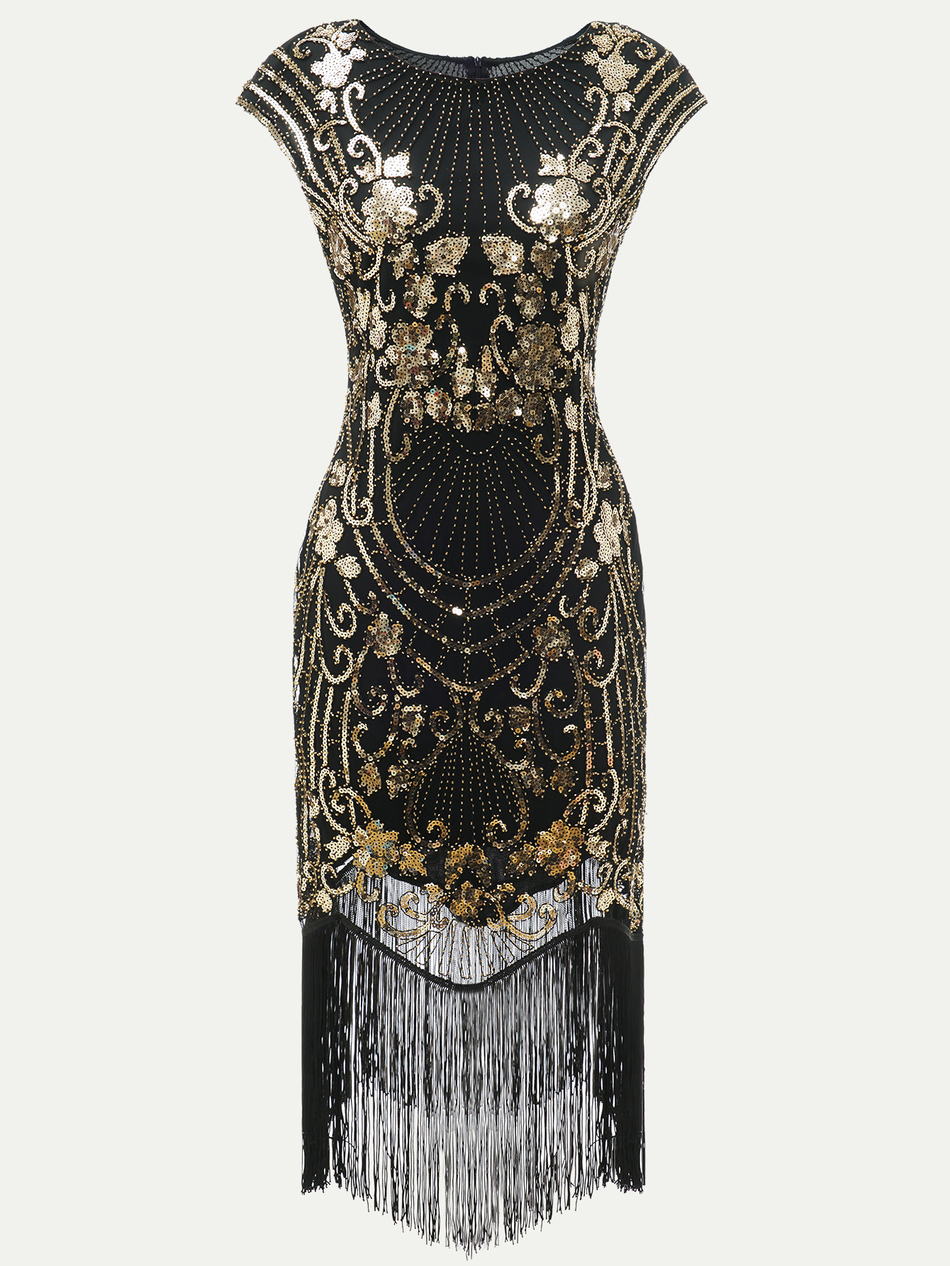 1920s Vintage Sequin Hem Fringe Dress Homecoming Party Dress