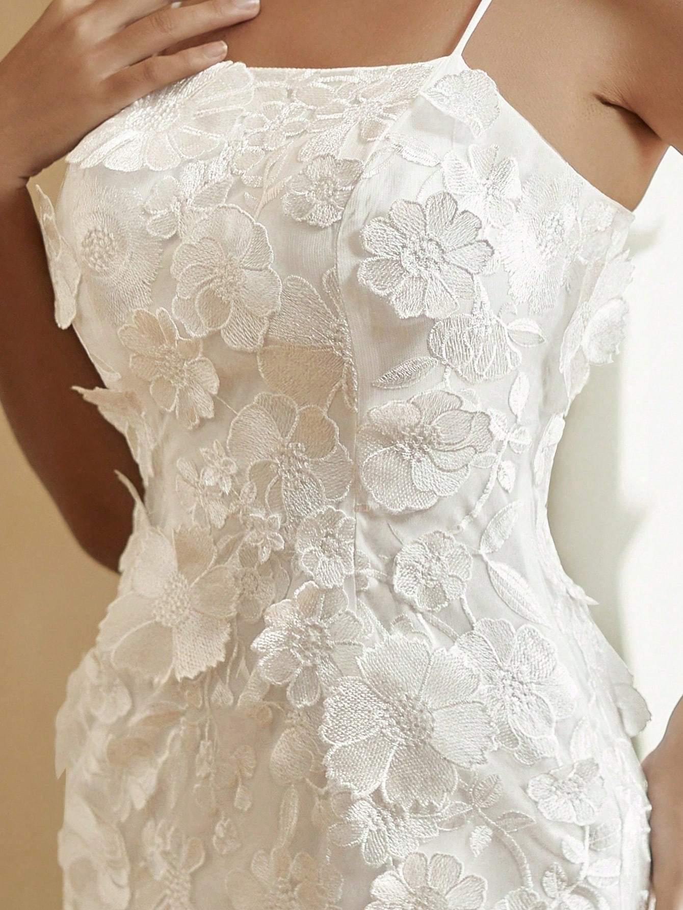 Modecrush Beaded Women Wedding Dress , White Off-the-shoulder Elegant Bridal Dress, for Wedding, Dinner