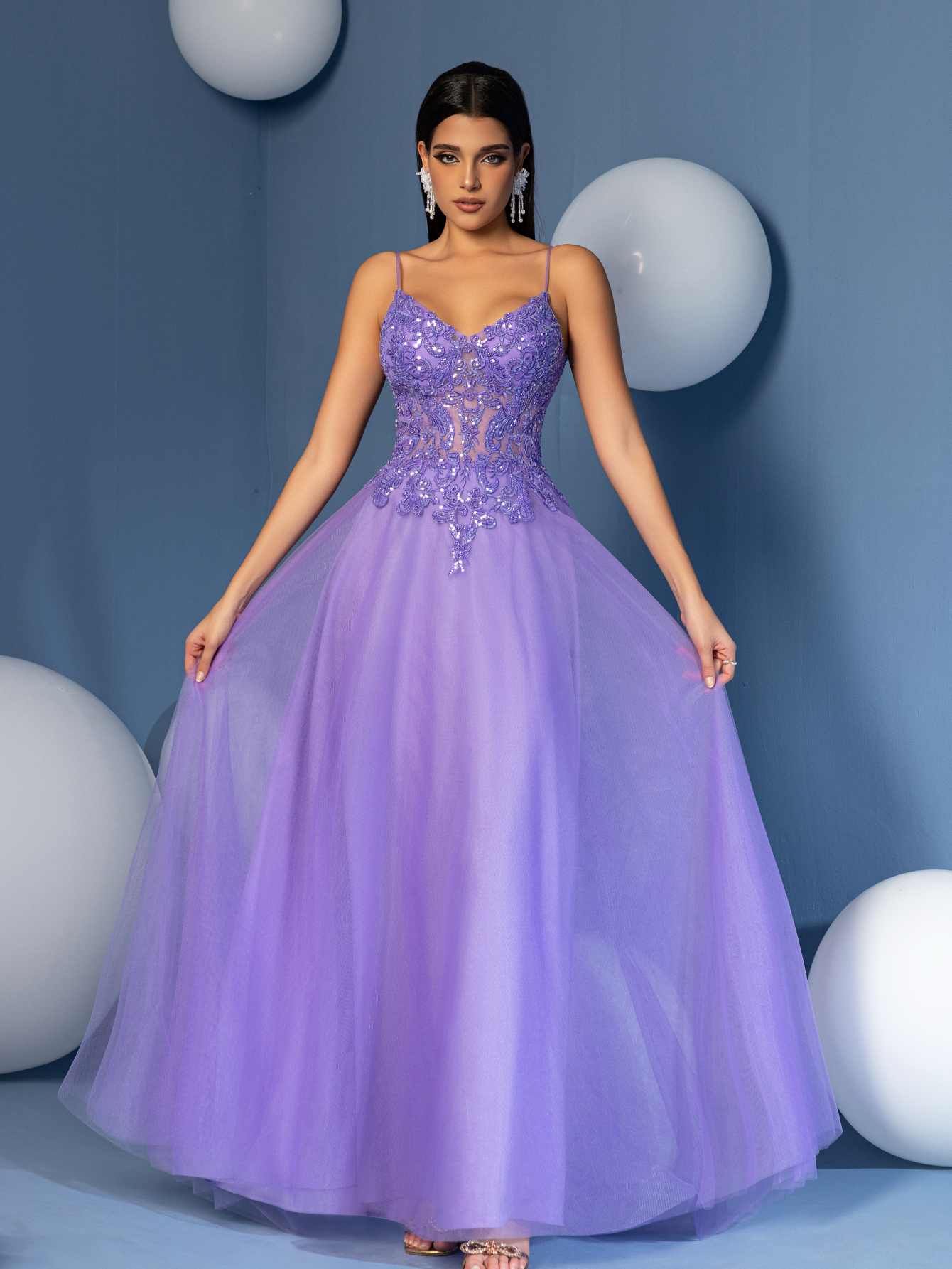 Modecrush women's Formal Evening Gown (Elaborate Design)