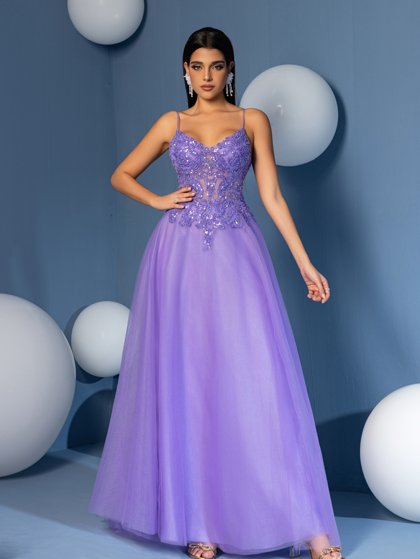 Modecrush women's Formal Evening Gown (Elaborate Design)