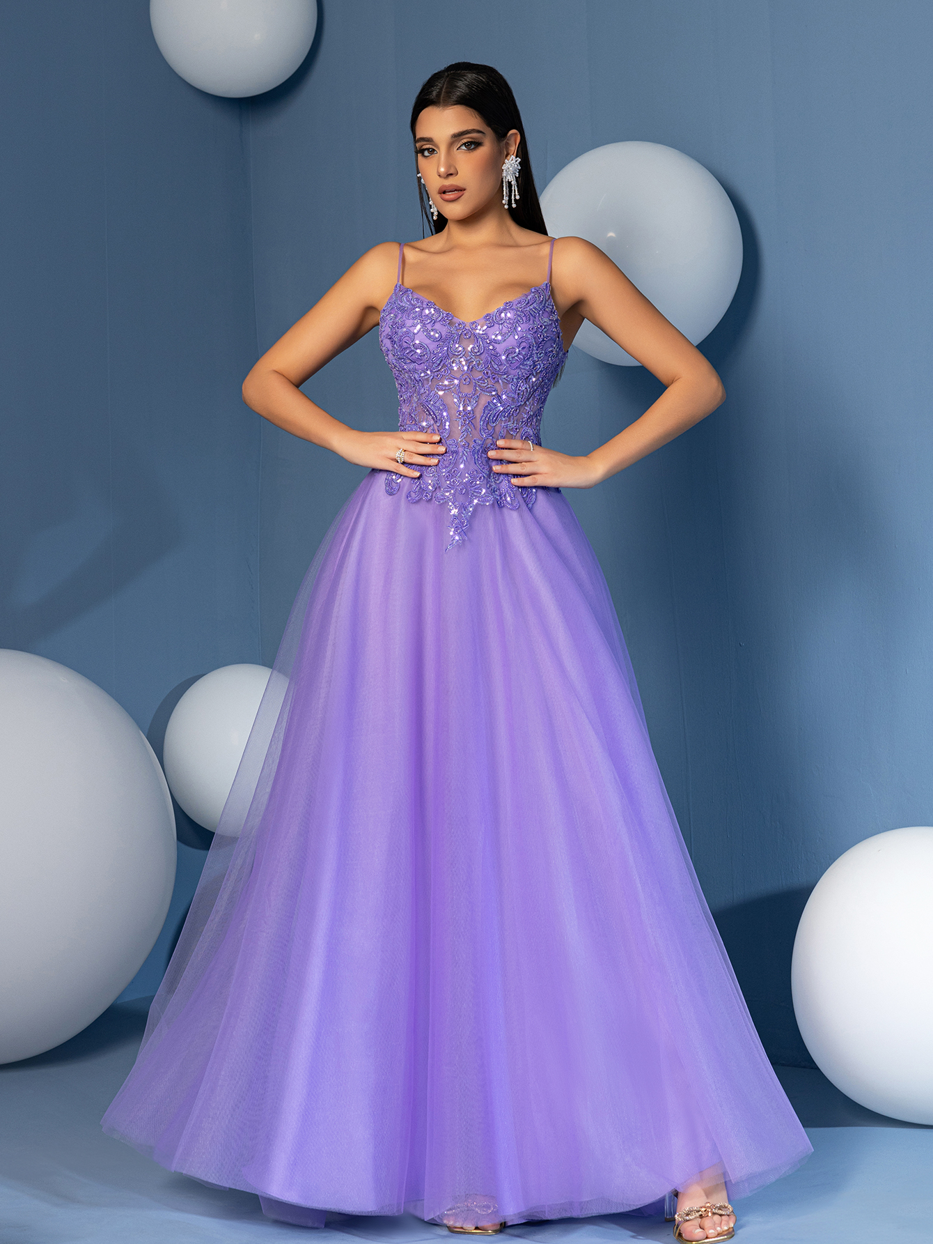 Modecrush women's Formal Evening Gown (Elaborate Design)